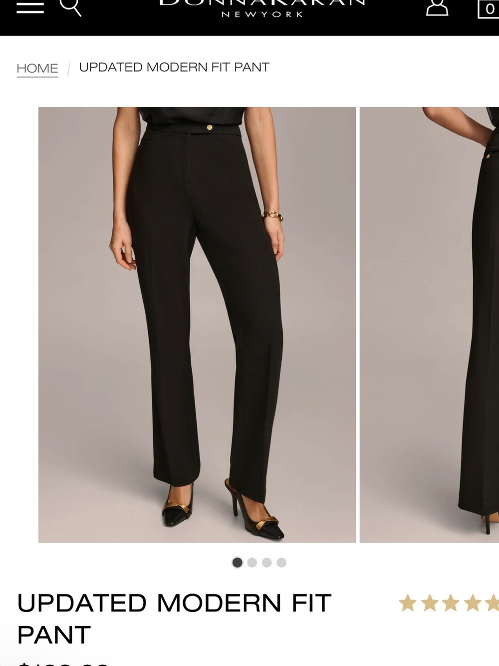 Nwt Donna Karan Black Modern Fit Trousers